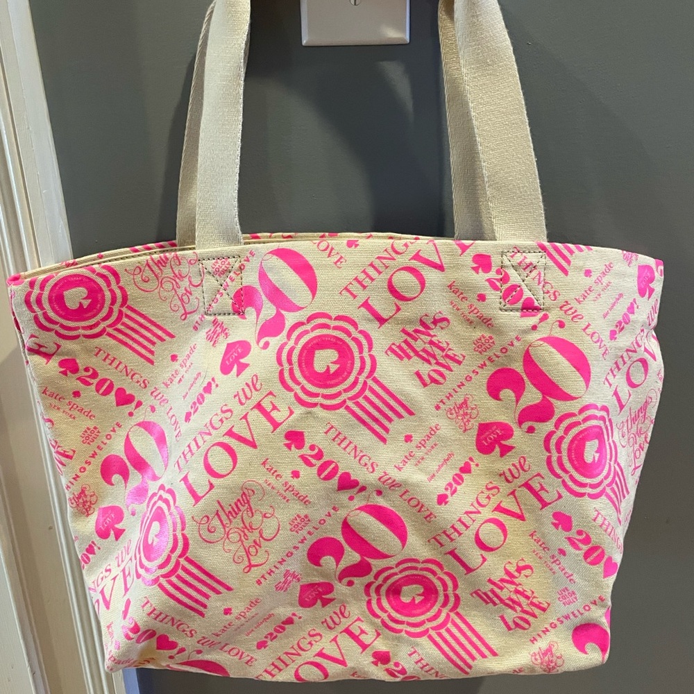 Kate Spade Pink and Cream Tote Bag